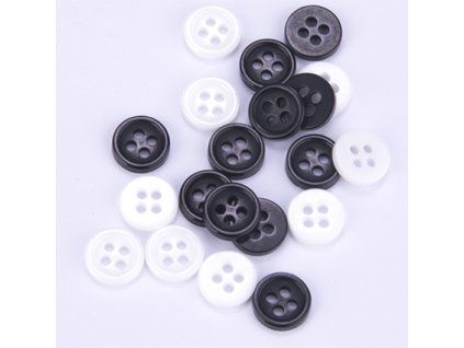 Button 9 mm black-white MIX