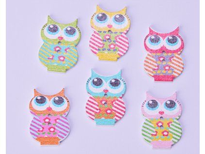 Button 23x33 mm owl