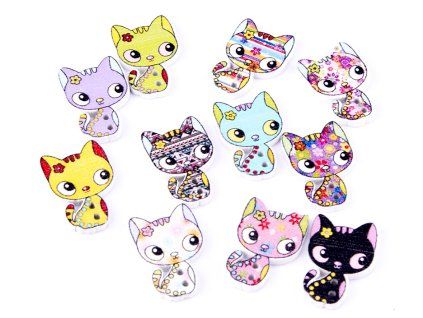 Button 25x16 mm cat MIX