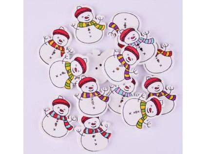 Button 29x20 mm snowman MIX