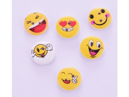 Button 15 mm smajlík MIX