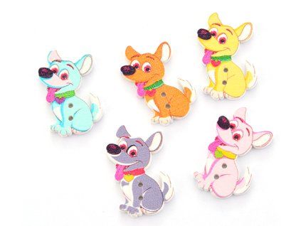 Button 35x20 mm doggie MIX