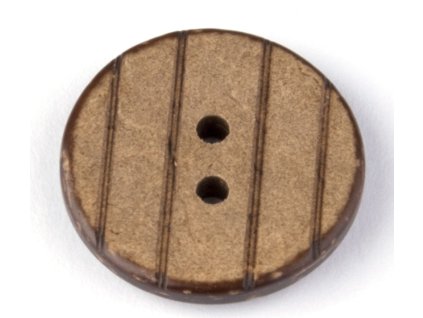 Gombík kokos 24 mm  prúžkovaný