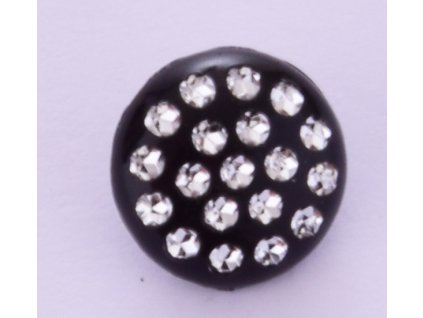 Knoflík 13 mm černý s kamínky
