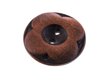 Knoflík  25 mm dřevěný květ