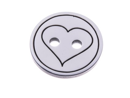 Plastic heart button 12.5 mm