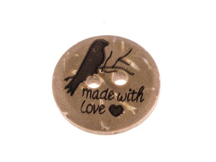 Coconut button 15 mm bird