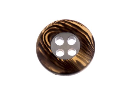 Knoflík 15 mm hnědobílý