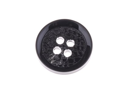 Guzik 15 mm czarny z masą perłową