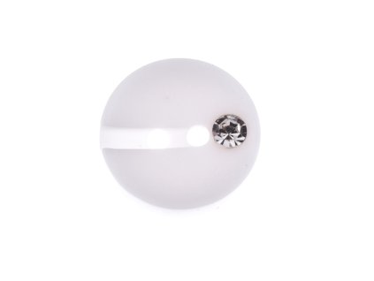 Knoflík  12,5mm bílý s kamínkem