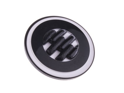 Button 18mm white-black plastic