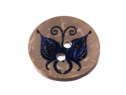 Coconut button 20 mm butterfly