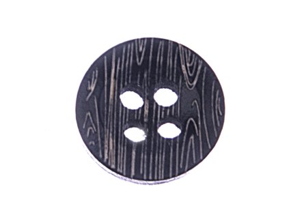 Button 13 mm wooden black with stripes