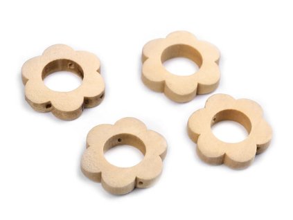 Korálek dřevěný květ ø 30mm