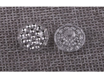 Guzik 13mm przezroczysty z kryształkami