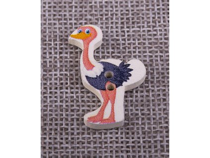 Button 30x17mm ostrich