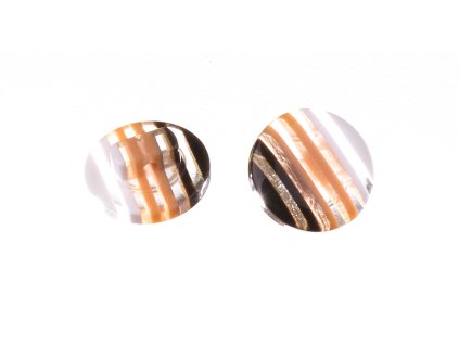 Knoflík 14 mm hnědo-bílý plastový