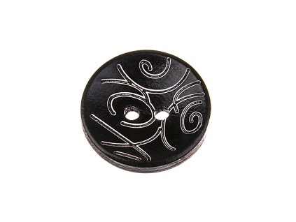 Wooden decorated button 20 mm