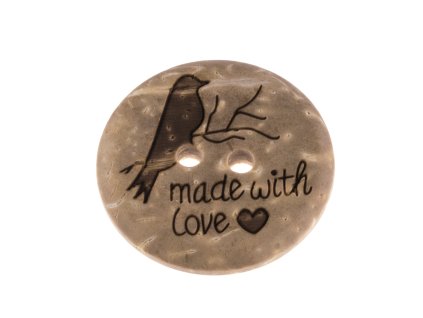Coconut button 23 mm bird