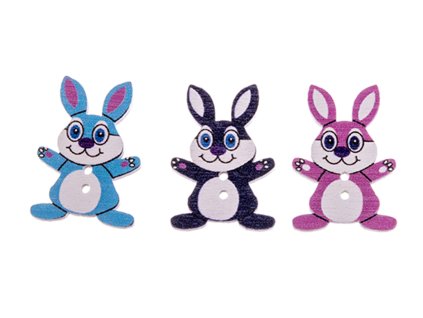 Button rabbit mix 27x20mm