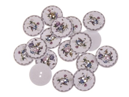 Knoflík 20 mm květinový dřevěný