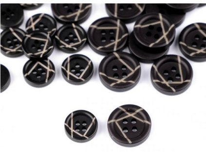 Guzik plastikowy 16 mm czarno-beżowy