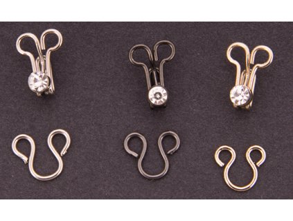 Háček a očko zapínací se štrasovým kamínkem 1