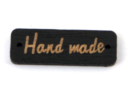 Našívací dřevěná značka 30x10 mm HAND MADE