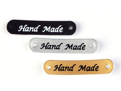 Nášivka HAND MADE 50x10 mm umělá kůže