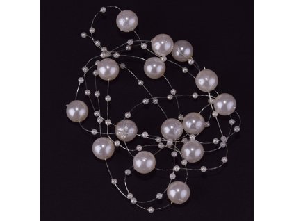 Perličky na silonu 12 mm, délka 130 cm