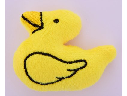Aplikácia plyšová kačička s pískatkom 50x70 mm