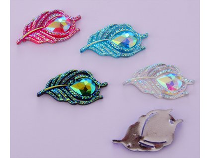 Nalepovací kamen paví pero 40x20 mm 1