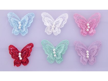Aplikace motýl zdvojený 60x65 mm 1