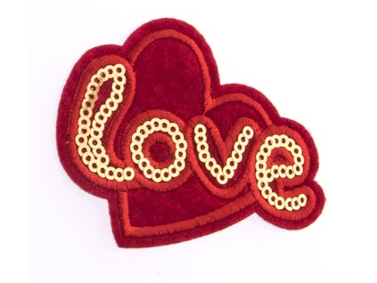 Záplata LOVE srdce 70x50 mm