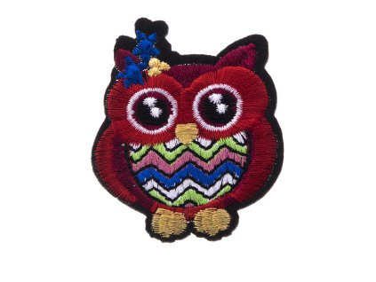 Patch owl red 65x50mm