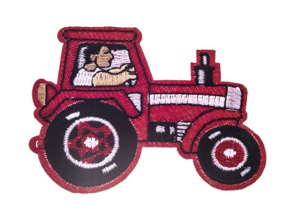 Záplata traktor červený 80x62mm