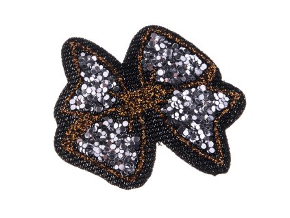 Záplata mašle glitrová 35x40mm 1