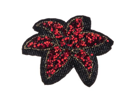 Záplata květ glitrový 43x40mm