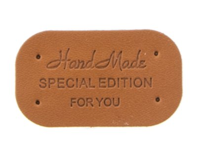 Nášivka HAND MADE special edition 38x22 mm kožená