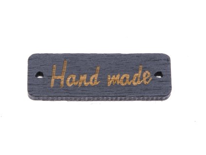 Našívací dřevěná značka 30x10 mm HAND MADE