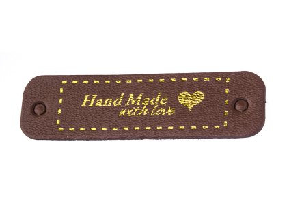 Nášivka HAND MADE 55x15mm umělá kůže