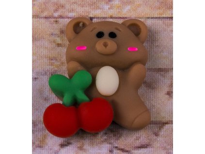 Application bear with cherries 22x16mm