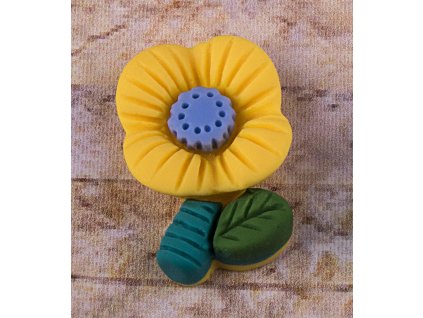 Aplikace květina žlutá 22x15mm