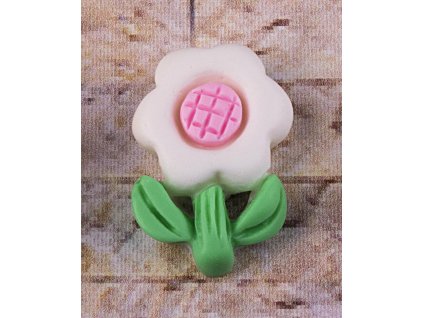 Aplikacja kwiatek biały 22x15mm