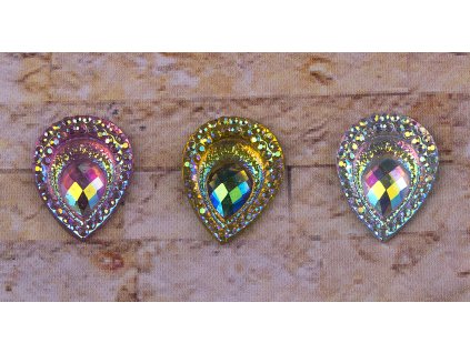 Nalepovací kámen paví oko 13x18mm