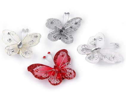 Aplikace motýl s kamínky 5x5,5cm 1