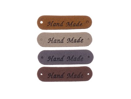 Nášivka HAND MADE 45x11 mm umělá kůže