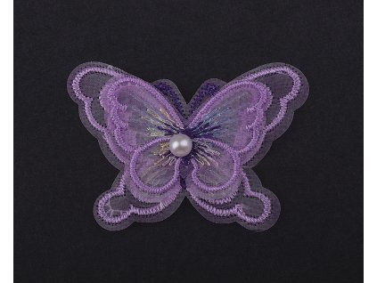 Aplikace motýl s perlou 60x44mm