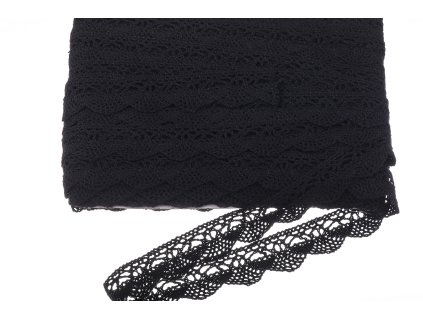 Čipka bavlnená čierna 18mm