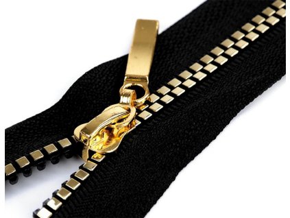 Zips kostený čierno-zlatý 5mm/80cm